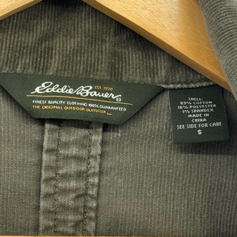 Eddie Bauer Womens Corduroy Utility Jacket Button Up Size Small Boho Military - Picture 3 of 5